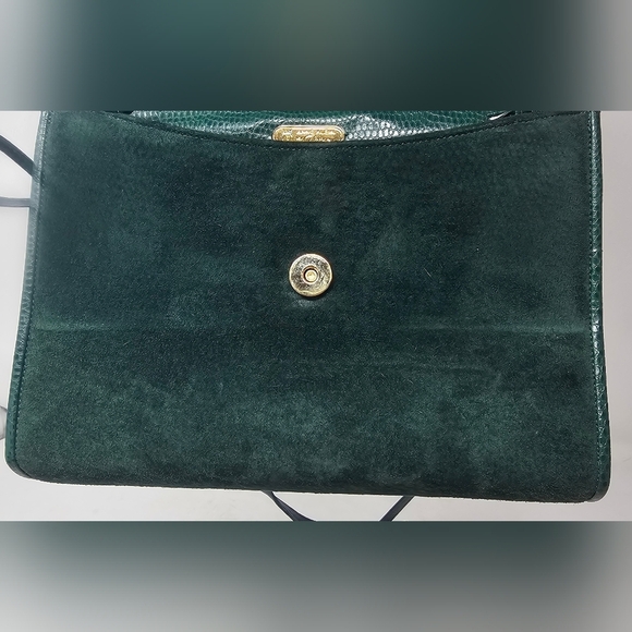 Vintage Anne Klein Calderon 80’s Green Suede Purse Crossbody EVC - Picture 10 of 16